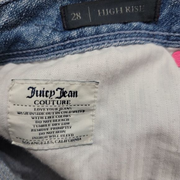 Juicy couture cut off jean shorts high rise size 28 button fly - Picture 6 of 6